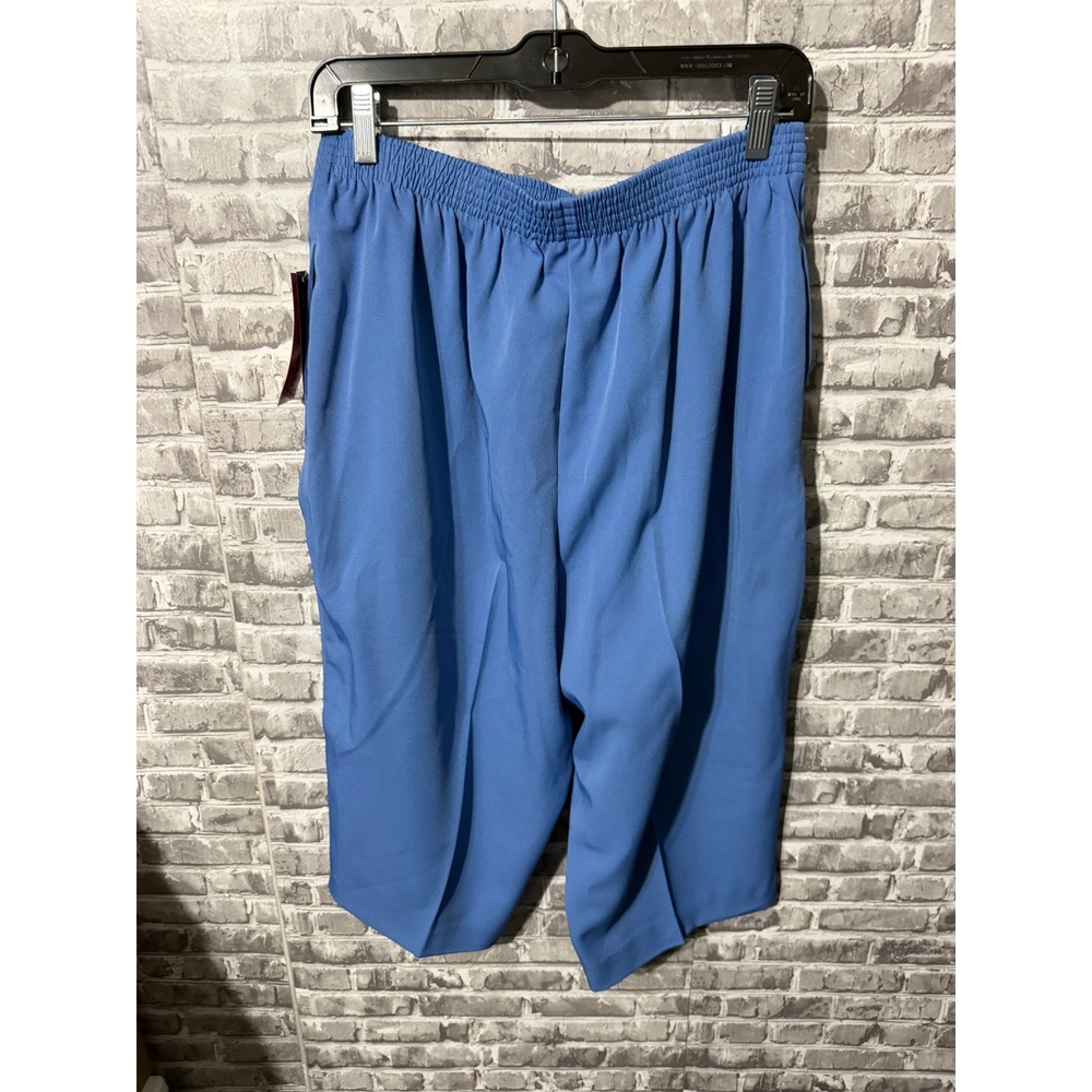 BonWorth Blue Stretch Pull On Elastic Waist Pants Petite Medium 61270 NWT